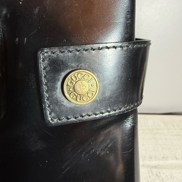 Gucci Vintage Black Leather Shoulder Bag w/COA - Picture 6 of 12